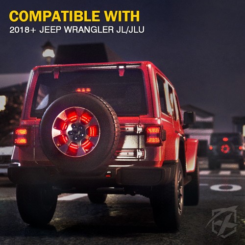14" Spare Tire Brake Light Rear Wheel Third Lamp for 2018+ Jeep Wrangler JL/JLU - Bild 6 von 7