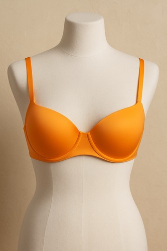 Neu mit Etikett Savage X Fenty hellorange Satin Bügel BH - Größe 34C - Bild 2 von 9