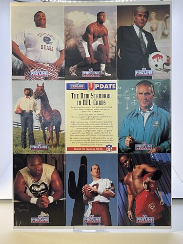 1991 Pro Line Football Portraits foglio di carte non tagliato - Perry, Blount, Maryland, Shula+ - Foto 3 di 4