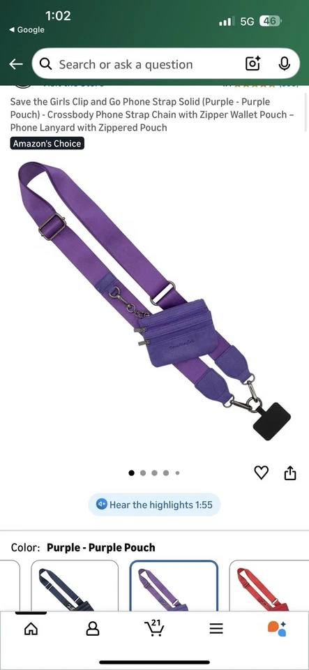 Soporte para teléfono Save the Girls Clip and Go, rosa intenso/negro chevron/diamante Foto 3 de 3