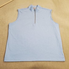 Johnnie O Performance Vest Mens Large Blue Quarter Zip Pullover Stretch UPF 50