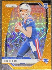 DRAKE MAYE 2024 PANINI PRIZM ROOKIE ORANGE LAZER PATRIOTS RC Q5855