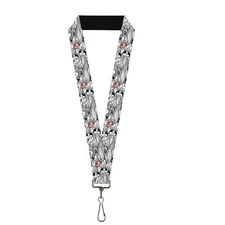 Buckle Down Lanyard - 1.0 - Bugs Bunny Expressions Stacked White/black/g Accesso