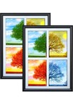 PETAFLOP 2 Pack 5x7 Picture Frames Collage 4 Openings, Photo Collage Frames 