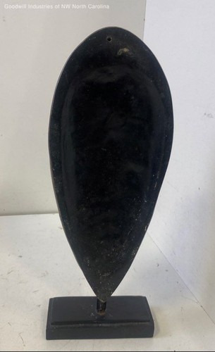 African Carved Wooden Lizard Mask On Stand - Picture 2 of 6
