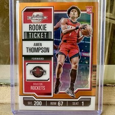 2023-24 Panini Contenders Optic Amen Thompson RC Rookie Ticket Orange Prizm /49