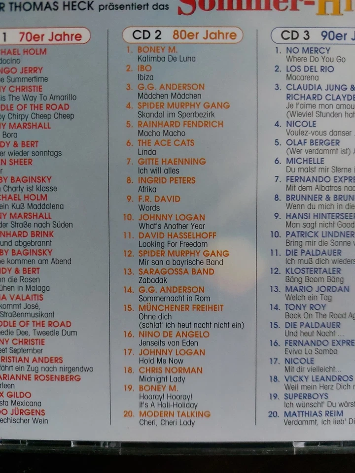 Sommer-Hit-Festival 70er, 80er, 90er Jahre, 3 CDs,  Präs. von Dieter Thomas Heck - Bild 4 von 4