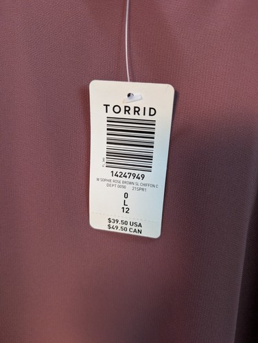 Neu mit Etikett Torrid Sophie doppellagiges Chiffon-Trägertop rosabraun - Bild 4 von 7