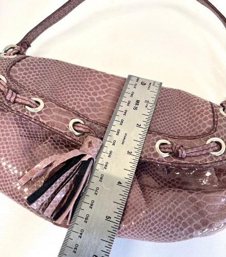 Borsa a mano vintage NINE WEST rosa malva finto serpente brevetto nappa bracciale anni 90 Y2K usata in ottime condizioni - Foto 12 di 16
