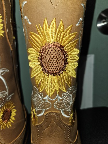 Botas de rodeo La Sierra Western GIRASOL para mujer punta cuadrada cuero talla 7,5 - Imagen 8 de 9