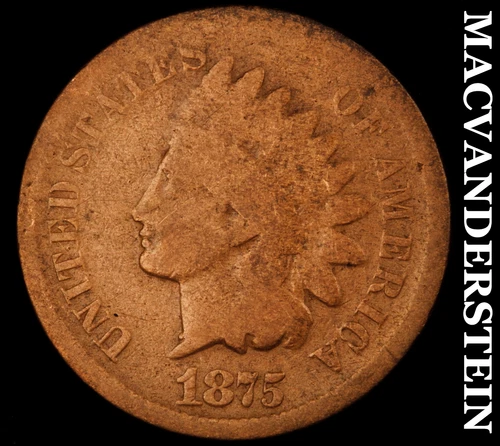 1875 Indian Head Cent- Semi Key Better Date No Reserve #J1743