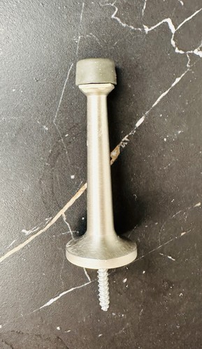 Chrome Door Stop W/ Mounting Hardware Screw In Baseboard Bumper