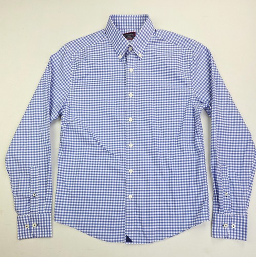 Camisa Untuckit Calce Ajustado Talla Pequeña Para Hombre Azul Blanco Cuadros Abotonada Manga Larga - Imagen 5 de 10