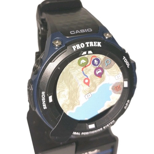 Montre connectée Casio PRO TREK WSD-F20 occasion noir et bleu marine.Neuve sans étiquette. - Photo 5 sur 15