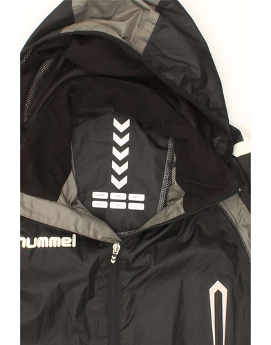 Chaqueta cortavientos con capucha para hombre HUMMEL UK 36 pequeña negra bloque de color AB09 - Imagen 3 de 3