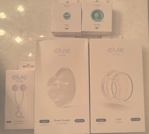 Elvie Stride Milchpumpenteile Doppelanschluss-Kit und 24 mm Becher