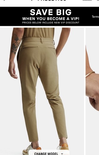 Fabletics Men's The Only Pant XL Dark Twill Khaki Chinos Golf Travel Slim Fit - Picture 13 of 14