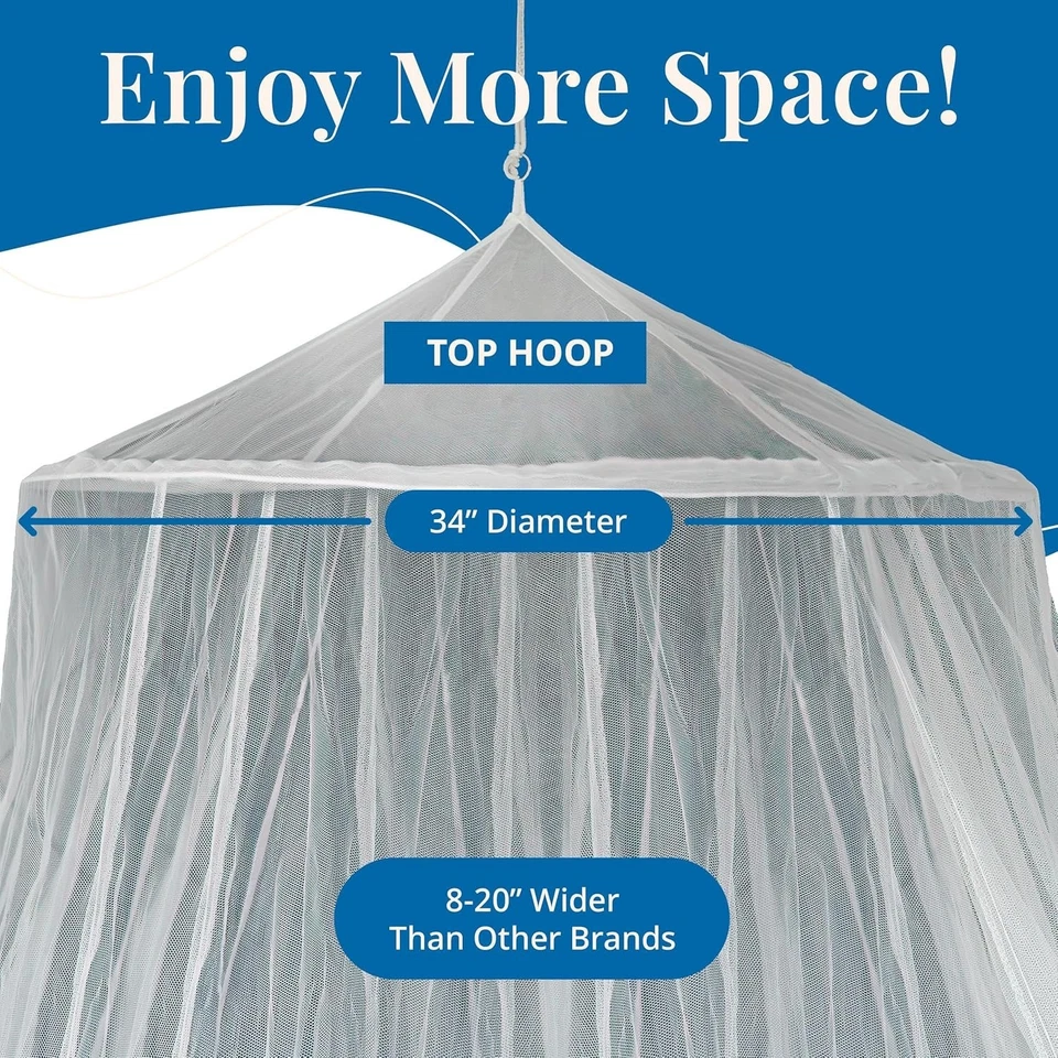 Mosquitera extra grande para camas - Se adapta individual a California King Size Foto 4 de 4