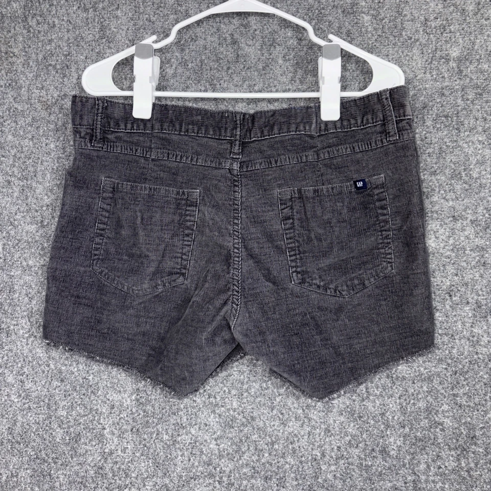 GAP Shorts Womens Size 10 Black Corduroy Raw Hem Beach Casual - Image 2 of 4