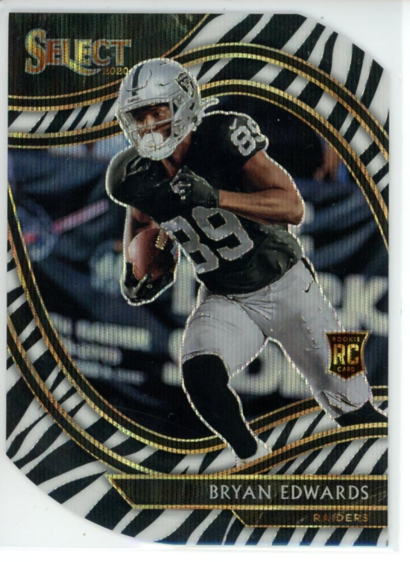 2020 Panini Select Bryan Edwards #376 Field Level Zebra Die-Cut Prizm RC