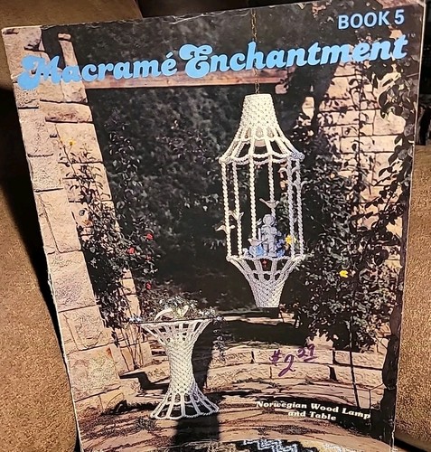 LOT OF 3 Vtg MACRAME BOOKS Wall Hangings Pot Hangers purses Furniture Etc • Easy - Picture 20 of 24