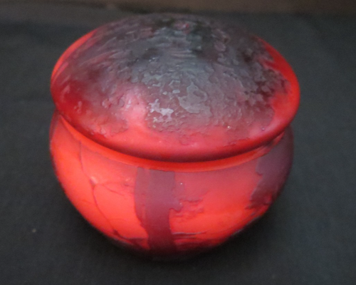 1920's Muller Freres Luneville Acid Etched France Glass Lidded Vase Jar - Picture 4 of 18