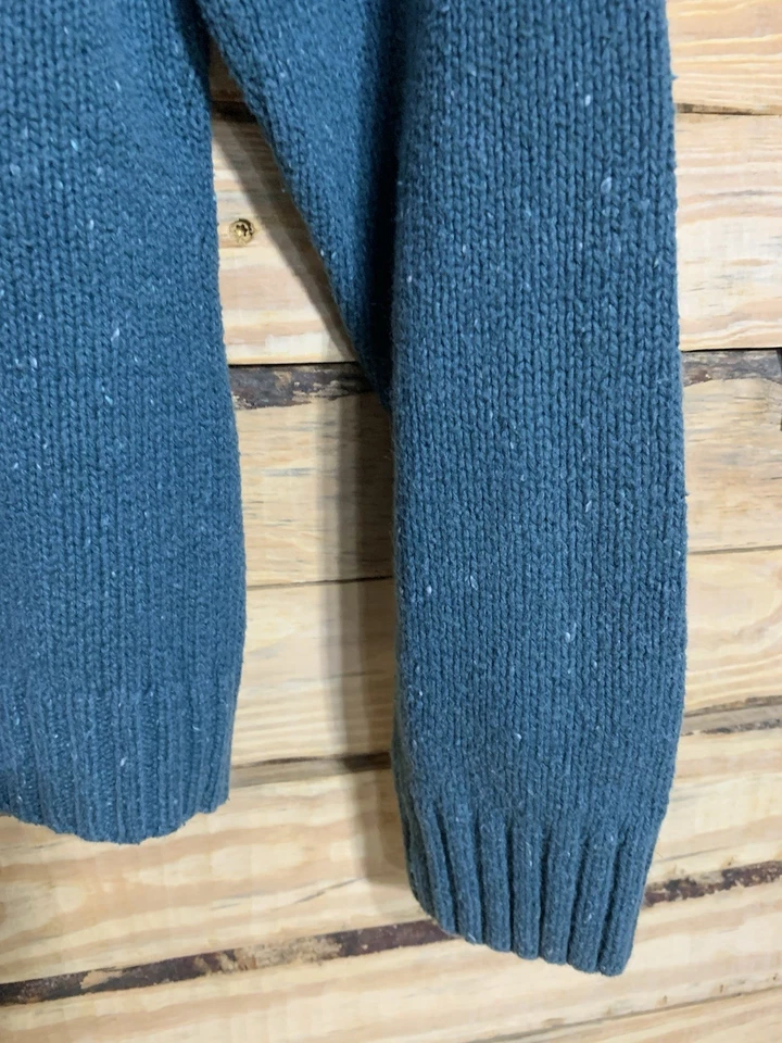 Antigo Suéter de Mistura de Lã Irvine Park Azul-petróleo Feito no Reino Unido Gola de Botões Masculino Médio - Imagem 4 de 4