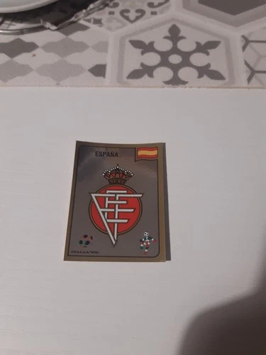 ITALIA 90 WC Panini 344 Spagna Scudetto Figurina Nuova con velina