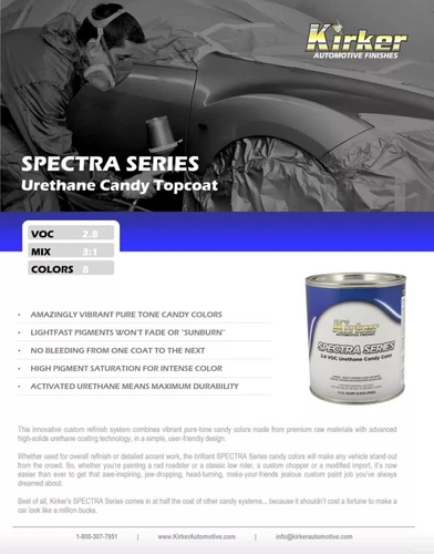 Kirker Spectra UC50 Electric Lime Urethane Candy Quart W/ 0175 Activator Kit - Picture 3 of 3