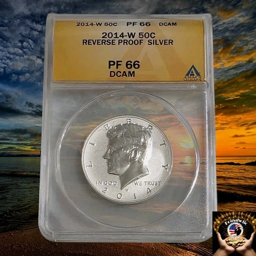 2014-W Reverse Proof Kennedy Half Silver Dollar 50C ANACS PF66 DCAM, Fast 🚢