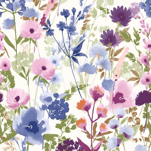 Schwere Blumentapete Landschaft Rosa Blau Kleben Sie das Papier - Bild 4 von 10