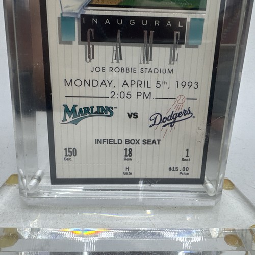 Florida Marlins Eröffnungstag großer Ticket Stehrahmen 11” mal 7” - Bild 5 von 6