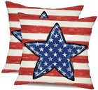 4th of July Pillow Covers 18x18 inch Set of 2 18" x 18" (Pack of 2) Red Blue1