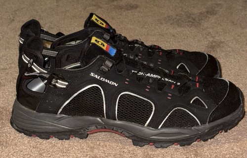 Salomon Tech Amphibian 3 Mens US 11 Black Mesh Water Hiking Shoe Sandal - Picture 5 of 9
