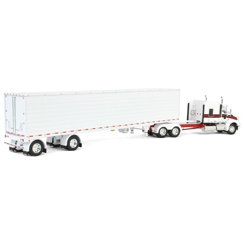 First Gear DCP 1/64 White/Red Kenworth T660 w Spread Axle Reefer Trailer 60-1906 - Picture 3 of 5