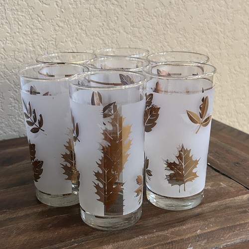 Vintage Libbey Golden Foliage Gläser - 7er Set Mid Century Barware - Bild 11 von 16