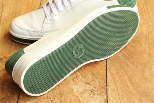 Gucci Ace White Green Leather Snake Shoes Trainers Sneakers Mens UK 9 US 10 - Picture 9 of 11