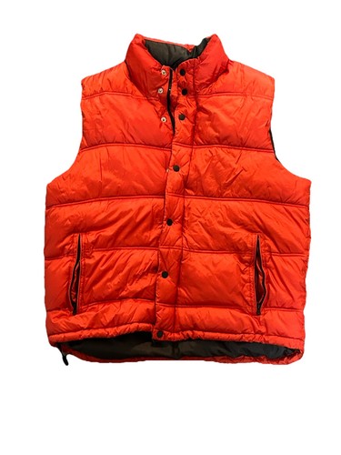 Old Navy Herren Oversized Puffer Weste Größe Large Orange Reißverschluss Winter Outdoor - Bild 2 von 5