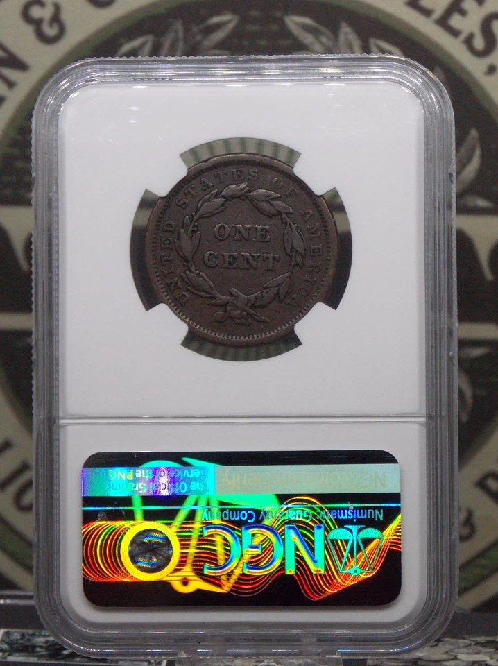 1840 Braided Hair Large Cent *SMALL DATE* 1c NGC VF20 BN #011 Very Fine ECC&C - Image 4 of 4