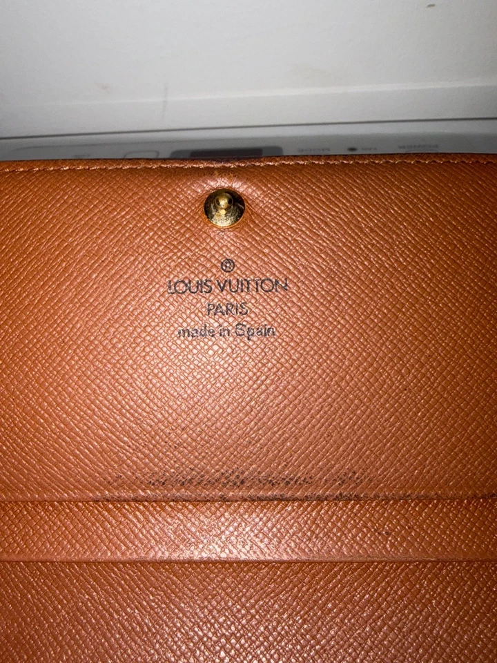 Auténtica Cartera Louis Vuitton Sarah Marrón Monograma Con Cadena Dorada Foto 3 de 4