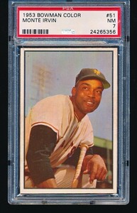 1953 Bowman Color MONTE IRVIN #51 PSA 7