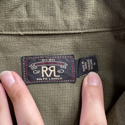 Double RRL Ralph Lauren Woman 3 100% Cotton Army Military Green Utility Jacket - Picture 3 of 5