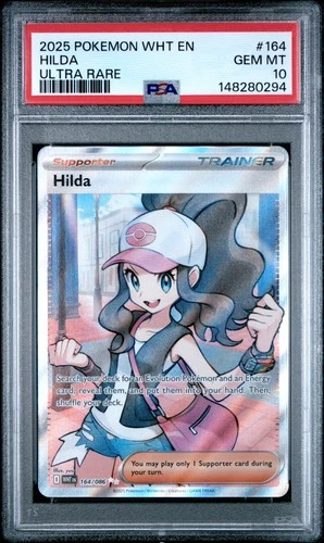 2025 POKEMON WHT EN-WHITE FLARE ULTRA RARE #164 HILDA PSA 10