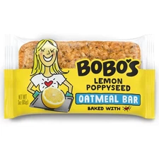 Oatmeal Bars, Lemon Poppyseed, Gluten Free Vegan Whole Grain Oat Bars,Pack of 12