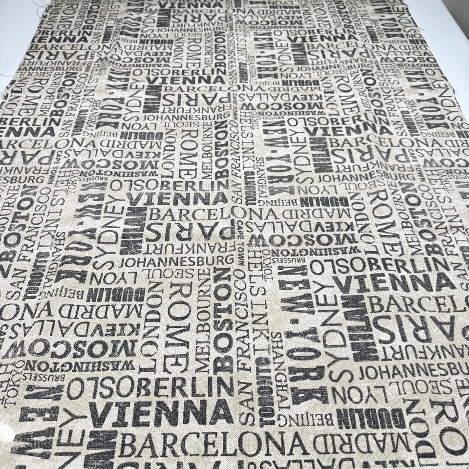 waverly upholstery fabric words gray destinations usa 36x55 - Image 2 of 4