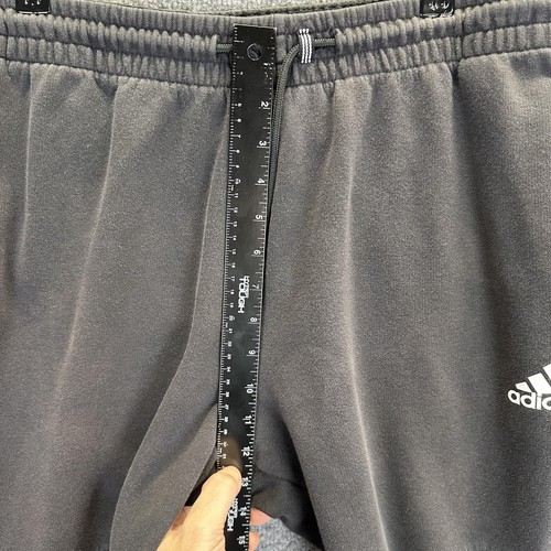 Adidas Pants Mens Large Gray Joggers 3 Stripe Panel Fleece Sweatpants Athletic - Picture 6 of 12