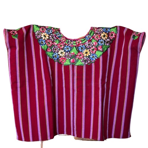 Handgewebte Patzún Huipil aus Guatemala - Maya Bluse mit Blumenstickerei - Bild 1 von 3