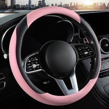 Steering Wheel Cover, Microfiber Leather Steering Wheel Cover Universal Pink