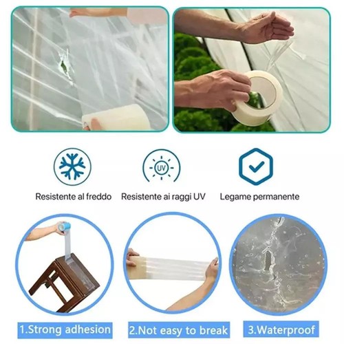 Greenhouse Polythene Repair Tape Clear Waterproof for Gardening Farming Tent - Picture 4 of 15