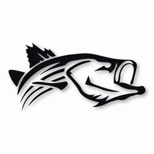 Striper Striped Bass Fishing Fish - Vinyl Decal Sticker - CHOOSE Size & Color